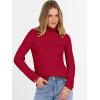 imageANRABESS Womens Turtleneck Sweaters 2025 Fall Long Sleeve Lightweight Ribbed Knit Fitted Pullover Sweater Tops Winter OutfitsRed