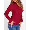 imageANRABESS Womens Turtleneck Sweaters 2025 Fall Long Sleeve Lightweight Ribbed Knit Fitted Pullover Sweater Tops Winter OutfitsRed