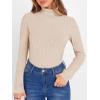 imageANRABESS Womens Turtleneck Sweaters 2025 Fall Long Sleeve Lightweight Ribbed Knit Fitted Pullover Sweater Tops Winter OutfitsYellow Apricot
