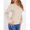 imageANRABESS Womens Turtleneck Sweaters 2025 Fall Long Sleeve Lightweight Ribbed Knit Fitted Pullover Sweater Tops Winter OutfitsYellow Apricot
