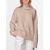 imageANRABESS Womens Turtleneck Sweaters Long Sleeve Oversized Chunky Knit High Low Hem Pullover Sweater Top 2025 Fall OutfitsBright Tan