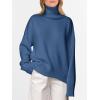 imageANRABESS Womens Turtleneck Sweaters Long Sleeve Oversized Chunky Knit High Low Hem Pullover Sweater Top 2025 Fall OutfitsDusty Blue