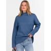 imageANRABESS Womens Turtleneck Sweaters Long Sleeve Oversized Chunky Knit High Low Hem Pullover Sweater Top 2025 Fall OutfitsDusty Blue