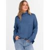 imageANRABESS Womens Turtleneck Sweaters Long Sleeve Oversized Chunky Knit High Low Hem Pullover Sweater Top 2025 Fall OutfitsDusty Blue