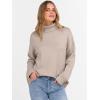 imageANRABESS Womens Turtleneck Sweaters Long Sleeve Oversized Chunky Knit High Low Hem Pullover Sweater Top 2025 Fall OutfitsLight Khaki