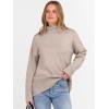 imageANRABESS Womens Turtleneck Sweaters Long Sleeve Oversized Chunky Knit High Low Hem Pullover Sweater Top 2025 Fall OutfitsLight Khaki