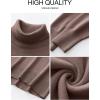 imageANRABESS Womens Turtleneck Sweaters Long Sleeve Oversized Chunky Knit High Low Hem Pullover Sweater Top 2025 Fall OutfitsNutmeg