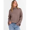 imageANRABESS Womens Turtleneck Sweaters Long Sleeve Oversized Chunky Knit High Low Hem Pullover Sweater Top 2025 Fall OutfitsNutmeg