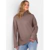 imageANRABESS Womens Turtleneck Sweaters Long Sleeve Oversized Chunky Knit High Low Hem Pullover Sweater Top 2025 Fall OutfitsNutmeg