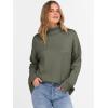 imageANRABESS Womens Turtleneck Sweaters Long Sleeve Oversized Chunky Knit High Low Hem Pullover Sweater Top 2025 Fall OutfitsOlive Green