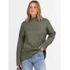 imageANRABESS Womens Turtleneck Sweaters Long Sleeve Oversized Chunky Knit High Low Hem Pullover Sweater Top 2025 Fall OutfitsOlive Green