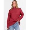 imageANRABESS Womens Turtleneck Sweaters Long Sleeve Oversized Chunky Knit High Low Hem Pullover Sweater Top 2025 Fall OutfitsRed