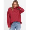 imageANRABESS Womens Turtleneck Sweaters Long Sleeve Oversized Chunky Knit High Low Hem Pullover Sweater Top 2025 Fall OutfitsRed