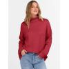 imageANRABESS Womens Turtleneck Sweaters Long Sleeve Oversized Chunky Knit High Low Hem Pullover Sweater Top 2025 Fall OutfitsRed