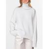 imageANRABESS Womens Turtleneck Sweaters Long Sleeve Oversized Chunky Knit High Low Hem Pullover Sweater Top 2025 Fall OutfitsWhite