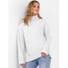 imageANRABESS Womens Turtleneck Sweaters Long Sleeve Oversized Chunky Knit High Low Hem Pullover Sweater Top 2025 Fall OutfitsWhite
