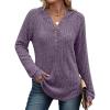 imageANRABESS Hoodies for Women Long Sleeve Shirts Ribbed Knit Loose Fit Pullover Sweatshirts 2025 Fall Casual Hooded Sweater TopPurple