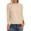 imageANRABESS Sweater for Women Long Sleeve Crewneck 2025 Fall Winter Soft Loose Fit Basic Knit Pullover Sweaters Top OutfitsAlmond
