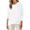 imageANRABESS Sweaters for Women 2025 Fall Long Sleeve Casual Loose Fit Knitted High Low Hem Basic Pullover Sweater TopsWhite