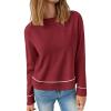 imageANRABESS Sweaters for Women Long Sleeve Cropped Lightweight 2025 Fall Fashion Knit Crewneck Pullover Top Soft Trendy OutfitsRed