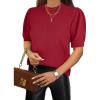 imageANRABESS Sweaters for Women Puff Short Sleeve Pullover Knit Blouses Casual Business Work Tops T Shirts 2025 Summer OutfitsRed