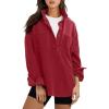imageANRABESS Sweatshirt for Women Oversized Casual Long Sleeve Side Slit Button Lapel Polo Pullover Tunic Tops 2025 Fall OutfitsRed