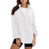 imageANRABESS Sweatshirt for Women Oversized Casual Long Sleeve Side Slit Button Lapel Polo Pullover Tunic Tops 2025 Fall OutfitsWhite