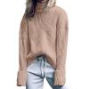 imageANRABESS Women Turtleneck Sweater 2025 Fall Fashion Long Sleeve Ribbed Chunky Knit Work Travel Pullover Top OutfitsBright Tan