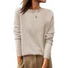 imageANRABESS Womens 100 Wool Sweaters Cashmere Crewneck Long Sleeve Work Business Casual Basic Sweater Tops 2025 Fall OutfitsApricot