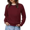 imageANRABESS Womens 2025 Fall Crewneck Long Sleeve Sweaters TopRed