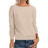 imageANRABESS Womens Long Sleeve Boat Neck Casual Soft Lightweight Basic Pullover Sweater Top 2025 Fall Shirt Work Travel OutfitsAlmond