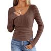 imageANRABESS Womens Long Sleeve Shirts V Neck Ribbed Knit Slim Fit Lightweight Sweater 2025 Fall Dressy Casual Travel Work TopsBrown