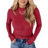 imageANRABESS Womens Long Sleeve Slim Fit Crewneck Lightweight Sweaters 2025 Fall Winter Basic Fitted Rib Knit Pullover TopsRed
