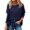 imageANRABESS Womens Oversized Batwing Sleeve Sweaters Crewneck Casual Fall Knit Loose Pullover Tops 2025 Work Winter OutfitsNavy Blue