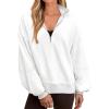 imageANRABESS Womens Oversized Sweatshirts Quarter Zip Long Sleeve Comfy Casual Pullover Tops 2025 Fall Trendy Y2K ClothesWhite