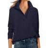 imageANRABESS Womens Polo V Neck Long Sleeve Sweaters Lightweight Dressy Casual Business Basic Knit Pullover Top 2025 Fall OutfitsNavy Blue