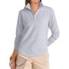 imageANRABESS Womens Quarter Zip Sweatshirts 2025 Fall Long Sleeve Comfy Relaxed Casual Lightweight Pullover Tops with ThumbholeLight Grey