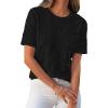 imageANRABESS Womens Short Sleeve Sweater Tops 2025 Spring Summer Business Casual Crewneck Trendy Knit Textured Lightweight ShirtsBlack