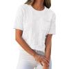 imageANRABESS Womens Short Sleeve Sweater Tops 2025 Spring Summer Business Casual Crewneck Trendy Knit Textured Lightweight ShirtsWhite