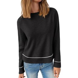 imageANRABESS Sweaters for Women Long Sleeve Cropped Lightweight 2025 Fall Fashion Knit Crewneck Pullover Top Soft Trendy OutfitsBlack