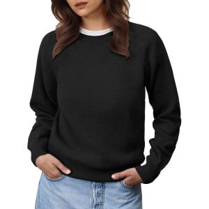 imageANRABESS Womens 2025 Fall Crewneck Long Sleeve Sweaters TopBlack