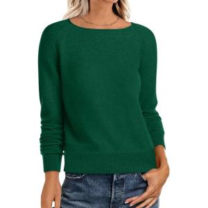 imageANRABESS Womens Long Sleeve Boat Neck Casual Soft Lightweight Basic Pullover Sweater Top 2025 Fall Shirt Work Travel OutfitsForest Green