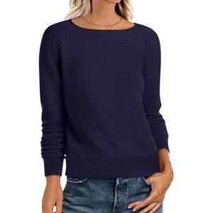 imageANRABESS Womens Long Sleeve Boat Neck Casual Soft Lightweight Basic Pullover Sweater Top 2025 Fall Shirt Work Travel OutfitsNavy Blue
