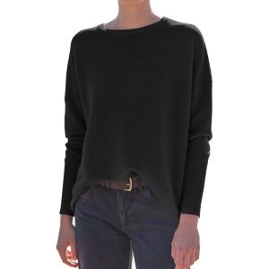 imageANRABESS Womens Oversized Batwing Long Sleeve Ribbed Knit Sweaters 2025 Fall OutfitsBlack