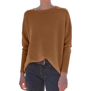 imageANRABESS Womens Oversized Batwing Long Sleeve Ribbed Knit Sweaters 2025 Fall OutfitsCamel