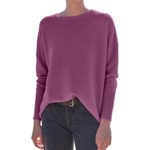 imageANRABESS Womens Oversized Batwing Long Sleeve Ribbed Knit Sweaters 2025 Fall OutfitsDeep Purple