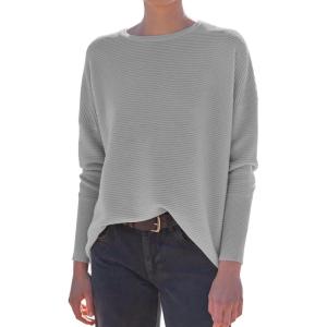 imageANRABESS Womens Oversized Batwing Long Sleeve Ribbed Knit Sweaters 2025 Fall OutfitsGray