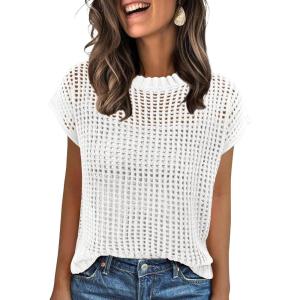 imageANRABESS Womens Tops 2025 Trendy Summer Shirts Crochet Cap Sleeve Knitted Sweater Beach Vacation Clothes Fall Fashion OutfitsWhite