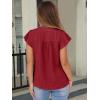 imageANRABESS Dressy Tops for Women Casual Ruffle Short Sleeve V Neck Lace Chiffon Blouse Swiss Dot Summer Trendy Business Shirts Large Red