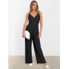 imageANRABESS Jumpsuits for Women 2025 Summer Dressy Spaghetti Strap Ribbed V Neck Wide Leg Overalls Flowy Romper Jumpers OutfitsBlack